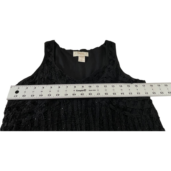 Kroochetta by Phyllis Women's Large Black Dress Raylon Lace Detail Sleeveless - Picture 4 of 10
